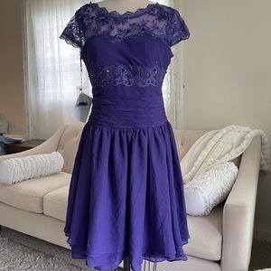 Purple New custom made Prom full skirt sweetheart neckline dress- S-M